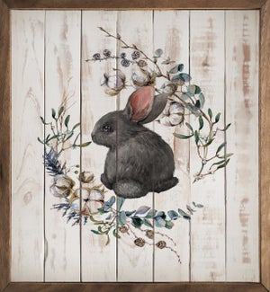 Black Bunny Wreath Whitewash
